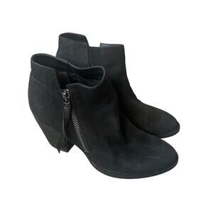 Sam Edelman 'Macon' Women's SZ 6 Black Nubuck Leather Snake Print Ankle Boot